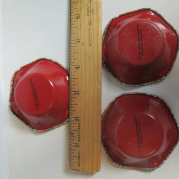 Teddy Bear Christmas Little Tin Bowls set of 3 nesting nut or candy cups Midwest - Picture 2 of 5